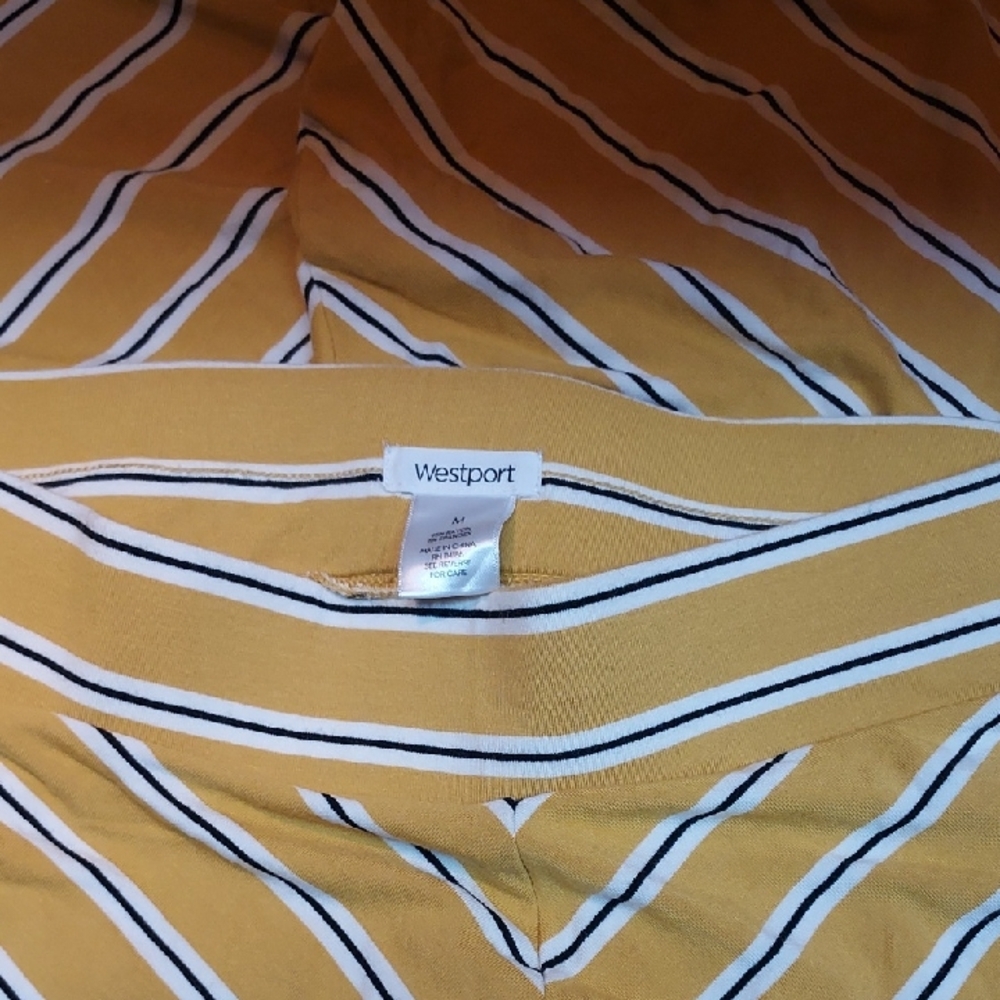 Westport Yellow Striped Crew Neck Top
